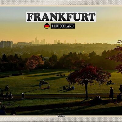 Cartel de chapa ciudades Frankfurt Lohrberg vista parque 30x20cm