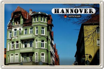 Panneau en étain villes Hanovre Nordstadt bâtiments 30x20cm 1