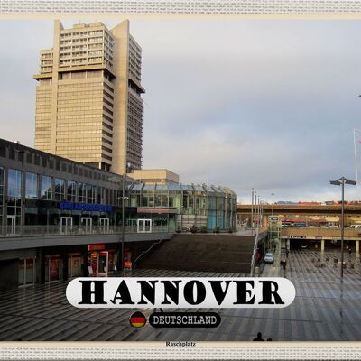 Cartel de chapa ciudades Hannover Raschplatz ciudad 30x20cm