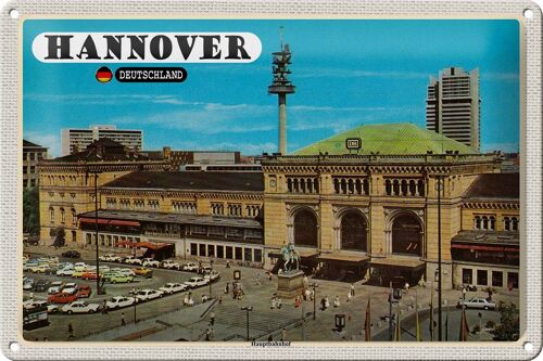 Blechschild Städte Hannover Hauptbahnhof Gemälde 30x20cm