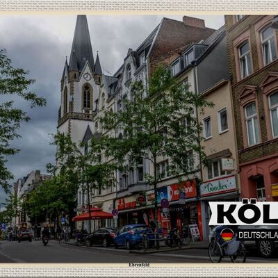 Plaque en tôle villes Cologne Erhrenfeld rue de la ville 30x20cm