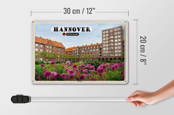 Plaque en tôle villes Hanovre Südstadt bâtiments nature 30x20cm 4