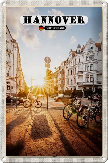 Plaque en tôle villes Hanovre Oststadt lever du soleil 20x30cm 1