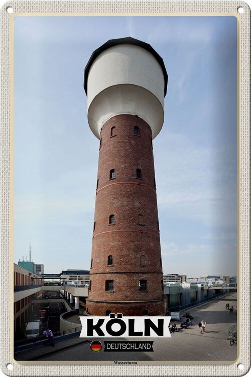 Blechschild Städte Köln Wasserturm Bauwerk 20x30cm