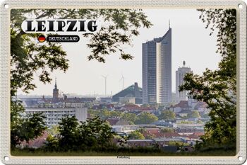 Plaque en tôle villes Leipzig Fockeberg vue 30x20cm 1