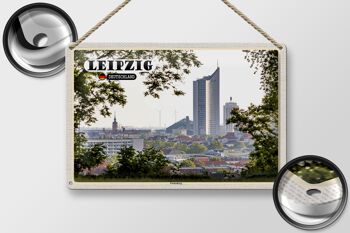 Plaque en tôle villes Leipzig Fockeberg vue 30x20cm 2