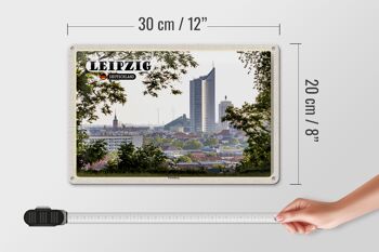 Plaque en tôle villes Leipzig Fockeberg vue 30x20cm 4