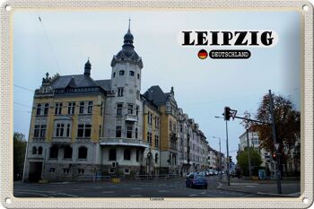 Plaque en tôle villes Leipzig Leutzsch bâtiments rue 30x20cm 1