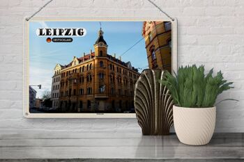 Plaque en tôle Villes Leipzig Stötteritz Bâtiment 30x20cm 3