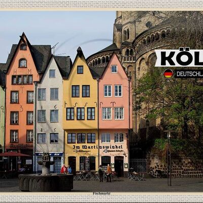 Metal sign cities Cologne fish market Martinswinkel 30x20cm