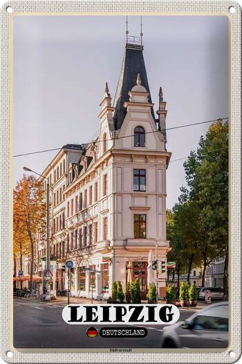 Plaque en tôle Villes Leipzig Südvorstadt Bâtiments 20x30cm 1