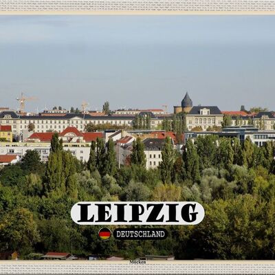 Cartel de chapa ciudades Leipzig vista barrio de los músicos 30x20cm