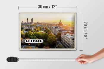 Plaque en tôle villes Leipzig vue sur la nature de Möcken 30x20cm 4