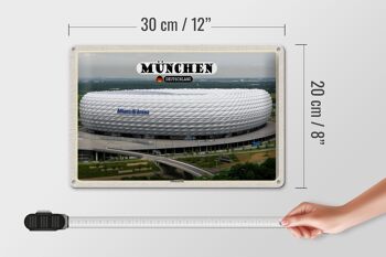 Plaque en tôle villes Munich vue de l'Allianzarena 30x20cm 4
