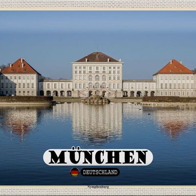 Cartel de chapa ciudades Munich Nymphenburgh arquitectura 30x20cm