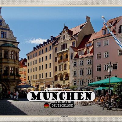 Plaque en étain Villes Munich Old Town Inn 30x20cme