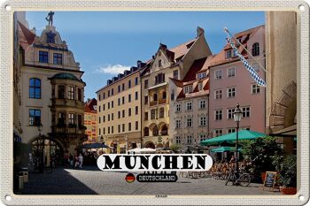 Plaque en étain Villes Munich Old Town Inn 30x20cme 1