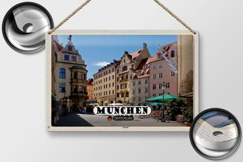 Plaque en étain Villes Munich Old Town Inn 30x20cme 2