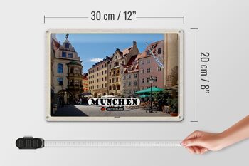 Plaque en étain Villes Munich Old Town Inn 30x20cme 4