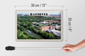 Plaque en tôle Villes de Hanovre vue d'Ihmeufer 30x20cm 4