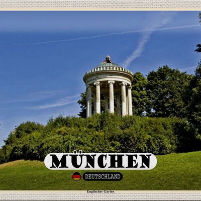 Blechschild Städte München Englischer Garten 30x20cm