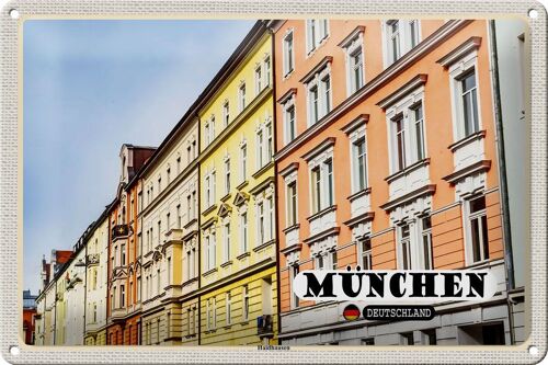 Blechschild Städte München Haidhausen Gebäude 30x20cm