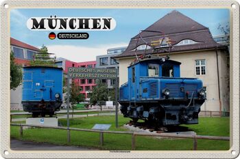 Plaque en tôle Villes Munich Musée allemand des transports 30x20cm 1