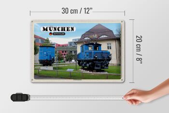 Plaque en tôle Villes Munich Musée allemand des transports 30x20cm 4