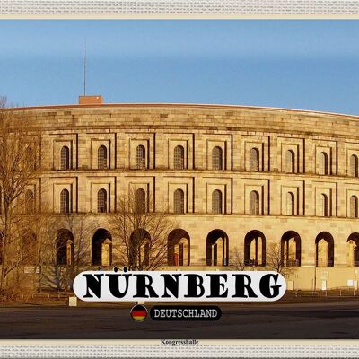 Blechschild Städte Nürnberg Kongresshalle Baustill 30x20cm