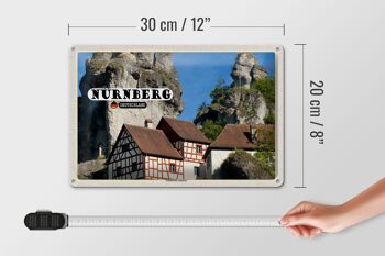 Plaque en tôle villes Nuremberg Suisse franconienne 30x20cm 4