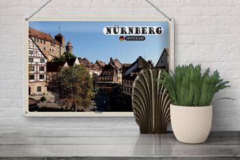 Plaque en tôle villes Nuremberg Gostenhof vieille ville 30x20cm 3