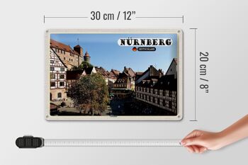 Plaque en tôle villes Nuremberg Gostenhof vieille ville 30x20cm 4