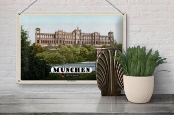 Plaque en tôle villes Munich Maximilianeum architecture 30x20cm 3