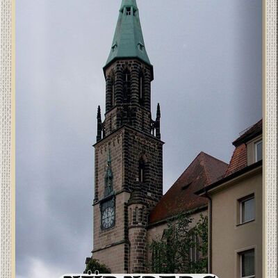 Cartel de chapa ciudades Nuremberg St. Iglesia de San Pedro 20x30cm