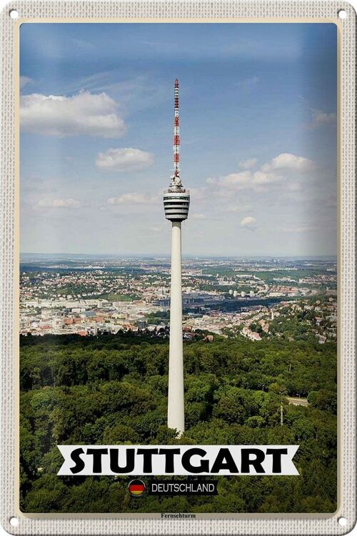 Blechschild Städte Stuttgart Fernsehturm Stadt 20x30cm