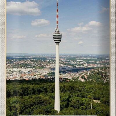 Blechschild Städte Stuttgart Fernsehturm Stadt 20x30cm