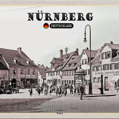 Blechschild Städte Nürnberg Wöhrd Altstadt Gemälde 30x20cm