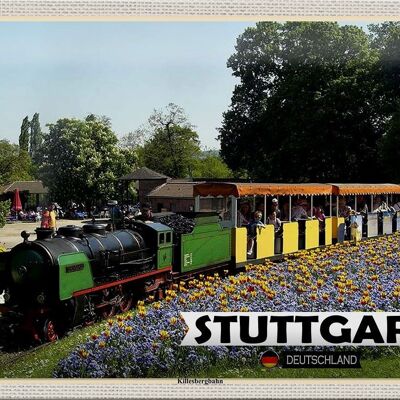 Cartel de chapa ciudades Stuttgart Killesbergbahn Park 30x20cm