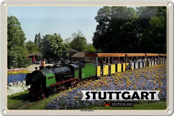 Plaque en tôle Villes Stuttgart Killesbergbahn Park 30x20cm 1