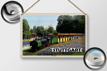 Plaque en tôle Villes Stuttgart Killesbergbahn Park 30x20cm 2