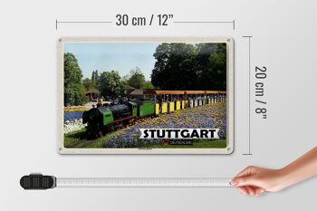 Plaque en tôle Villes Stuttgart Killesbergbahn Park 30x20cm 4