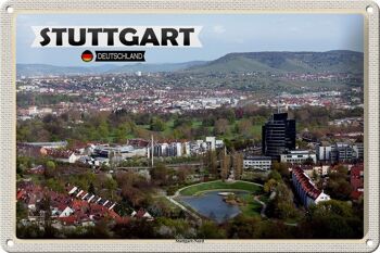 Plaque en tôle villes Stuttgart Nord Allemagne 30x20cm 1