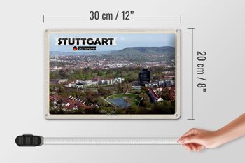 Plaque en tôle villes Stuttgart Nord Allemagne 30x20cm 4