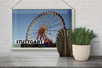 Plaque en tôle villes Stuttgart Cannstatter Wasen 30x20cm 3