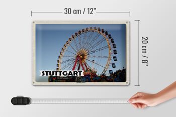 Plaque en tôle villes Stuttgart Cannstatter Wasen 30x20cm 4