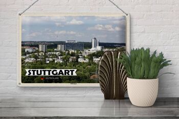 Plaque en tôle villes Stuttgart Möhringen ville nature 30x20cm 3