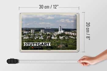 Plaque en tôle villes Stuttgart Möhringen ville nature 30x20cm 4