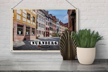 Plaque en tôle Villes Nuremberg Weißgerbergasse 30x20cm 3