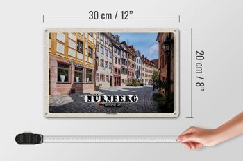 Plaque en tôle Villes Nuremberg Weißgerbergasse 30x20cm 4
