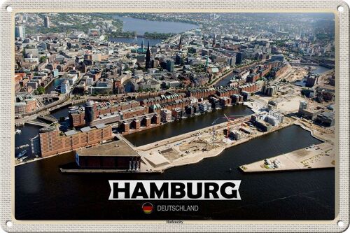 Blechschild Städte Hamburg Hafencity Ausblick 30x20cm